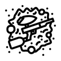 squadra paintball distintivo gioco linea icona vettore illustrazione