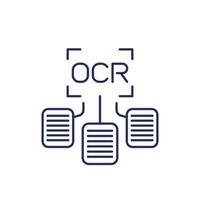 ocr linea icona, ottico personaggio riconoscimento vettore