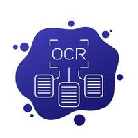 ocr linea icona, ottico personaggio riconoscimento vettore design