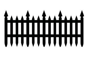 recinto sagome, impostato di recinto silhouette nel piatto stile vettore illustrazione, nero recinto su bianca sfondo,