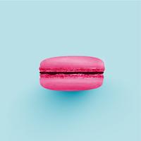 Alto macaron variopinto dettagliato su fondo blu, illustrazione di vettore