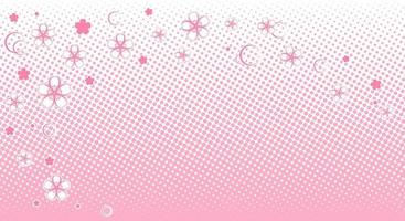 sfondo rosa mezzitoni con fiori in stile manga. vettore