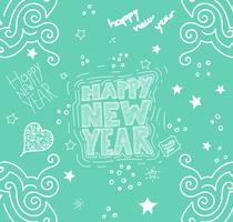 Illustrazione &#39;Happy New Year&#39; disegnata a mano, vettoriale