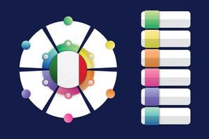 bandiera italiana con design infografico incorporata con forma rotonda divisa vettore