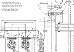 bandiera di vettore. disegno tecnico. fabbricazione di strumenti meccanici vettore