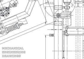 bandiera di vettore. disegno tecnico. fabbricazione di strumenti meccanici vettore