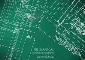 illustrazione di ingegneria vettoriale. sistemi di progettazione assistita da computer. fabbricazione di strumenti. illustrazioni tecniche vettore