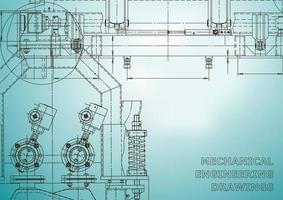 planimetria. illustrazione di ingegneria vettoriale. copertina, flyer, banner, sfondo. disegni di fabbricazione di strumenti. disegno di ingegneria meccanica. illustrazioni tecniche vettore