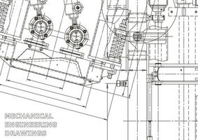 bandiera di vettore. disegno tecnico. fabbricazione di strumenti meccanici vettore