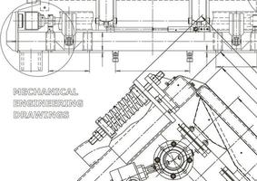 bandiera di vettore. disegno tecnico. fabbricazione di strumenti meccanici vettore