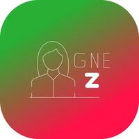 gen z femmina creativo icona design vettore