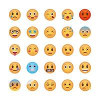 set di icone di facce di emoji vettore