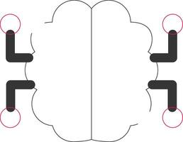 neuroni circuito creativo icona design vettore