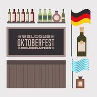 celebrazione dell'oktoberfest con set di icone vettore