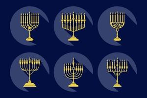 menorah arte vettoriale, icone, logo set vettore