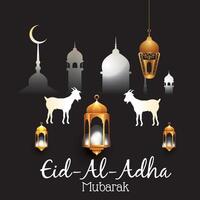 eid ul adha mubarak sfondo design vettore