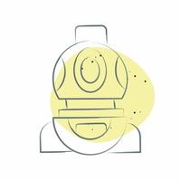 icona immersione casco. relazionato per immersione simbolo. colore individuare stile. semplice design illustrazione vettore