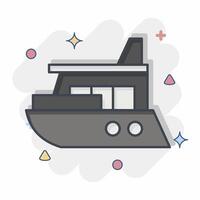 icona yacht. relazionato per immersione simbolo. comico stile. semplice design illustrazione vettore