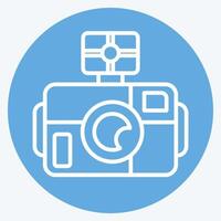icona foto telecamera immersione. relazionato per immersione simbolo. blu occhi stile. semplice design illustrazione vettore