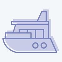 icona yacht. relazionato per immersione simbolo. Due tono stile. semplice design illustrazione vettore