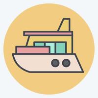 icona yacht. relazionato per immersione simbolo. colore compagno stile. semplice design illustrazione vettore