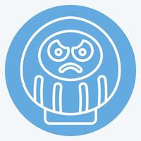 icona daruma. relazionato per Giappone simbolo. blu occhi stile. semplice design illustrazione. vettore
