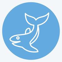 icona balena. relazionato per immersione simbolo. blu occhi stile. semplice design illustrazione vettore