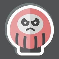 etichetta daruma. relazionato per Giappone simbolo. semplice design illustrazione. vettore