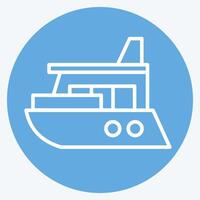 icona yacht. relazionato per immersione simbolo. blu occhi stile. semplice design illustrazione vettore
