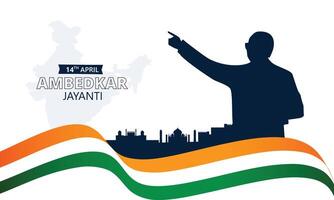 dr bhimrao ramji ambedkar con costituzione di India per ambedkar jayanti su 14 aprile vettore