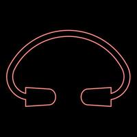 neon tappi per le orecchie orecchio spina protezione dispositivo rosso colore vettore illustrazione Immagine piatto stile