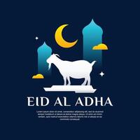 contento eid al adha mubarak bandiera illustrazione sfondo vettore