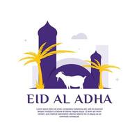 contento eid al adha mubarak bandiera illustrazione sfondo vettore