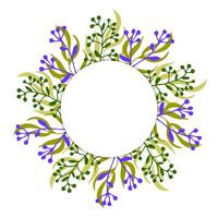vettore primavera immagine. telaio di colorato frutti di bosco, rami e le foglie in giro un' bianca cerchio. saluto carta.