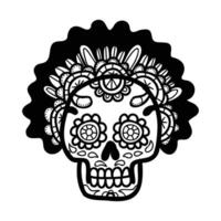 isolato Calavera messicano cranio mano disegnato illustrazione su sfondo vettore