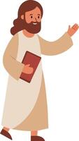 Gesù Tenere Bibbia nel mano vettore illustrazione