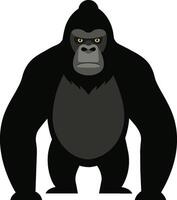 gorilla in piedi cartone animato vettore icona illustrazione