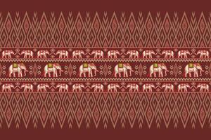 geometrico tradizionale tailandese elefante ikat senza soluzione di continuità modello. vettore illustrazione ricamo stile design per tessuto, tappeto, piastrella, avvolgere, tessile, sfondo, e sfondo