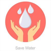 Salva acqua e Salva icona concetto vettore