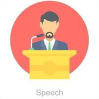 discorso e conferenza icona concetto vettore