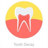 dente decadimento e dente icona concetto vettore