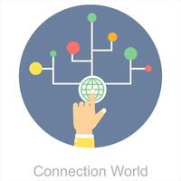 connessione mondo e globale icona concetto vettore