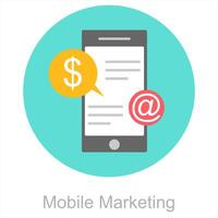 mobile marketing e finanza icona concetto vettore