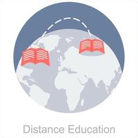 distanza formazione scolastica e distanza icona concetto vettore