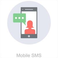 mobile sms e conversazione icona concetto vettore