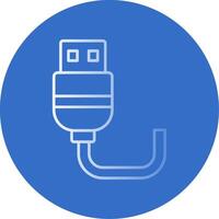 USB pendenza linea cerchio icona vettore