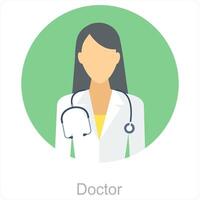 medico e medico icona concetto vettore
