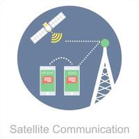 satellitare comunicazione e trasmissione icona concetto vettore