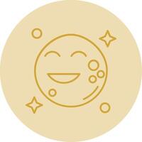 Luna linea giallo cerchio icona vettore