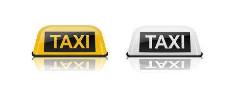 Taxi auto tetto cartello giallo vettore
